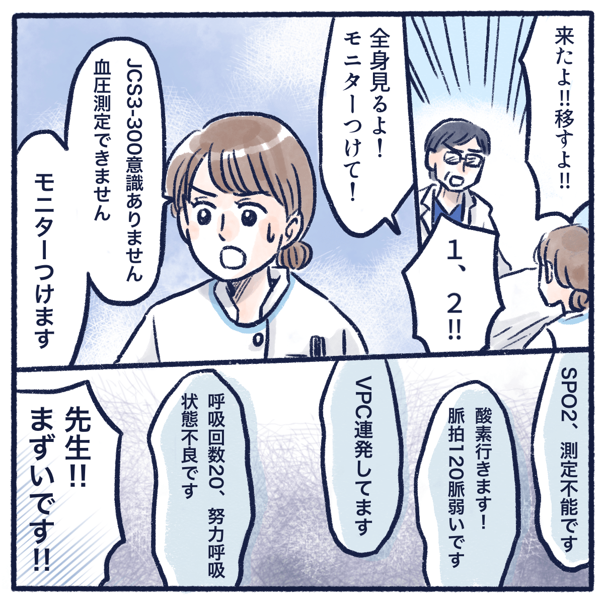 全身状態を確認していくが状態が良くない