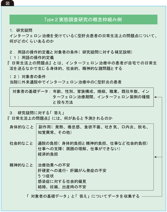 Type2実態調査研究の概念枠組み例