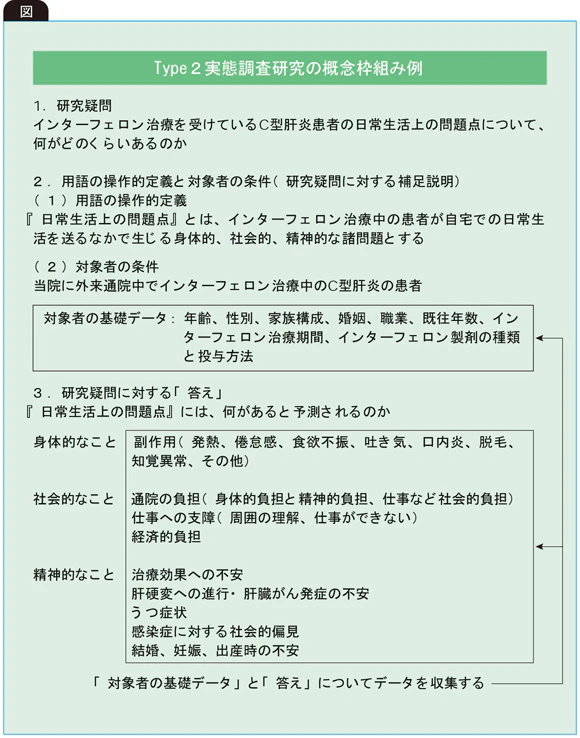 Type2実態調査研究の概念枠組み例