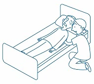 ヘッドダウン時のケアイメージイラスト