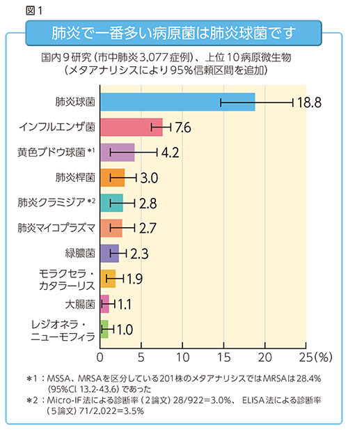 肺炎で一番多い原因菌