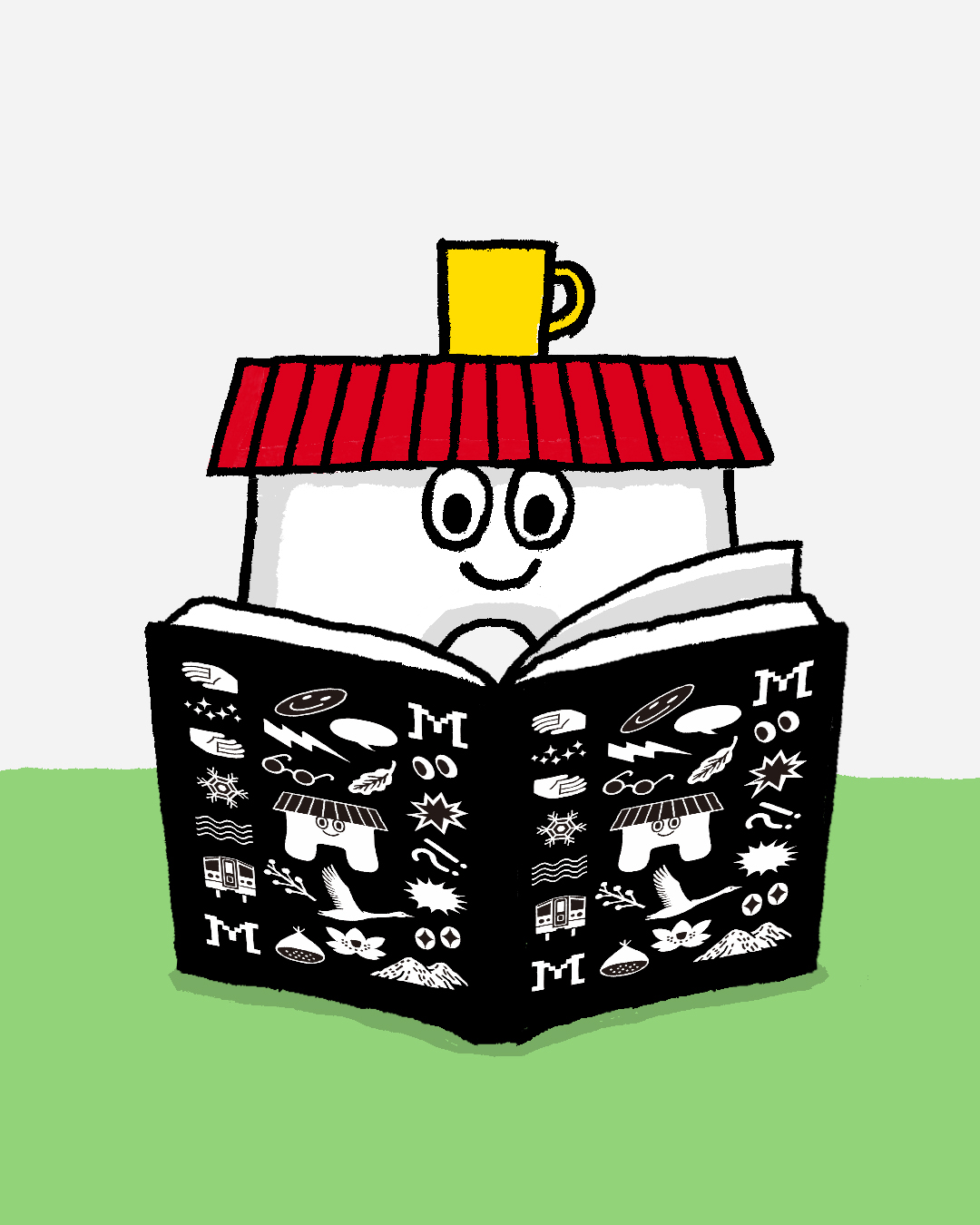 もんモンが織り込まれた ブックカバーだモン 米織小紋（よねお…