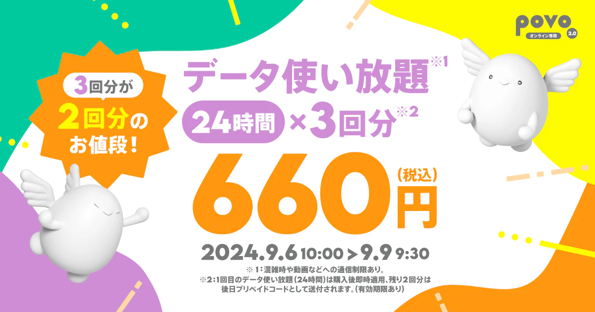 【期間限定】データ使い放題（24時間）3回分