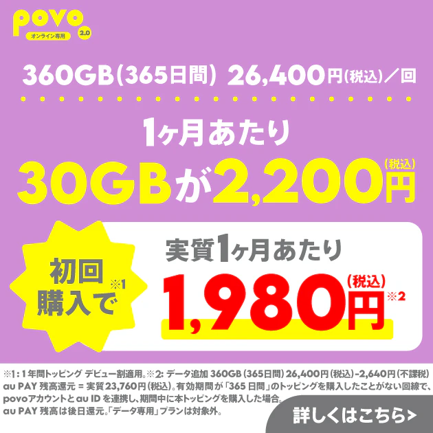 データ追加360GB（365日間）