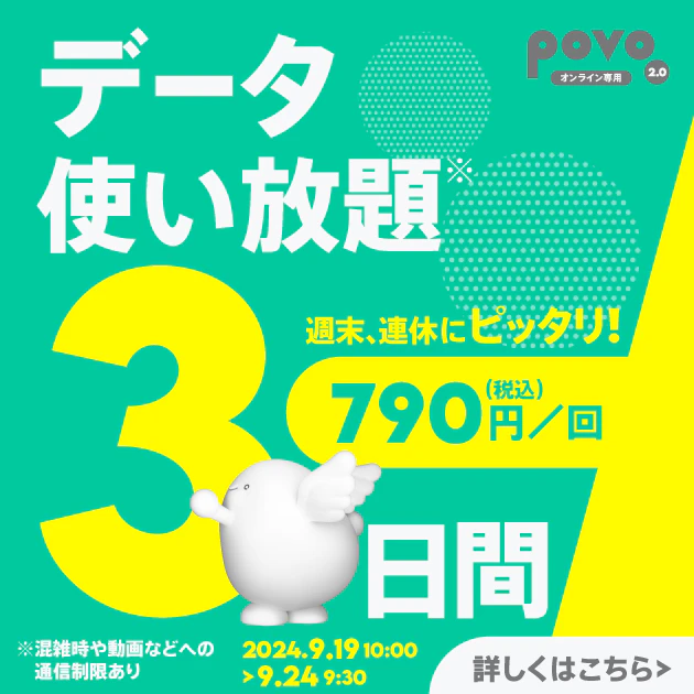 データ使い放題（3日間）