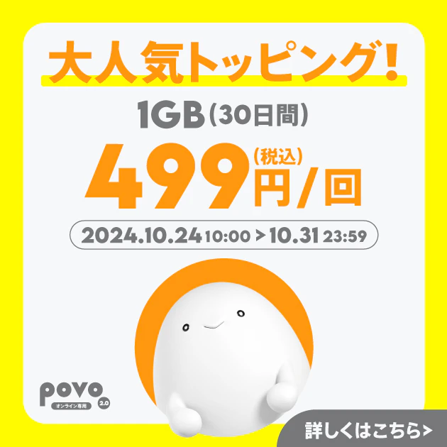 【期間限定】データ追加1GB（30日間）