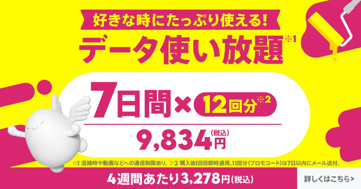 データ使い放題7日間/12回分