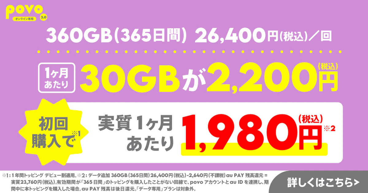 データ追加360GB（365日間）