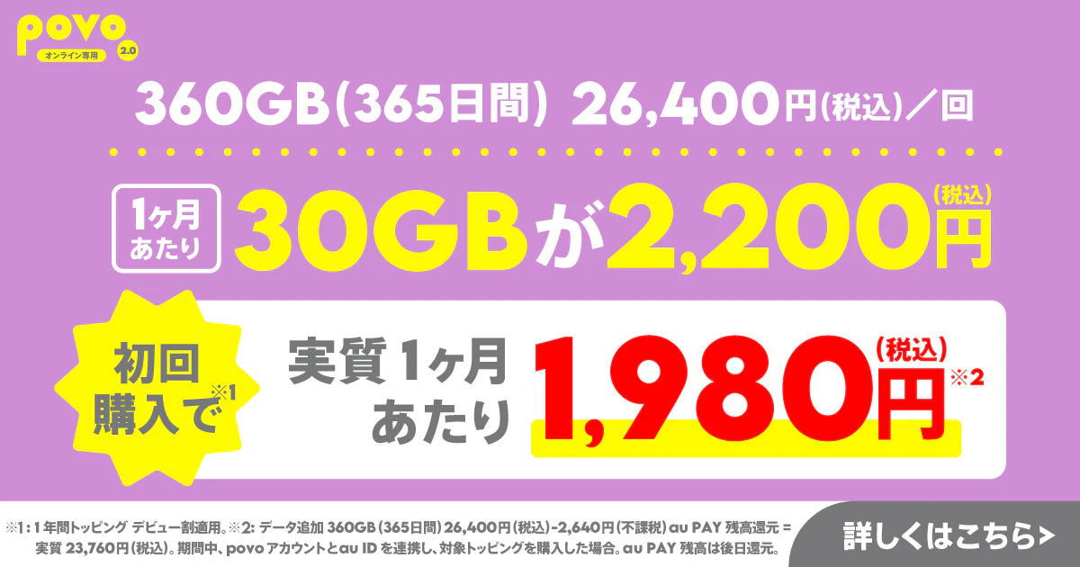 データ追加360GB（365日間）