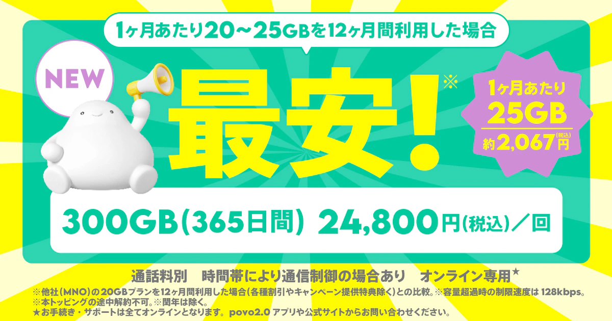 データ追加300GB（365日間）