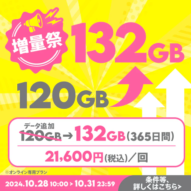 【増量中】データ追加132GB（365日間）