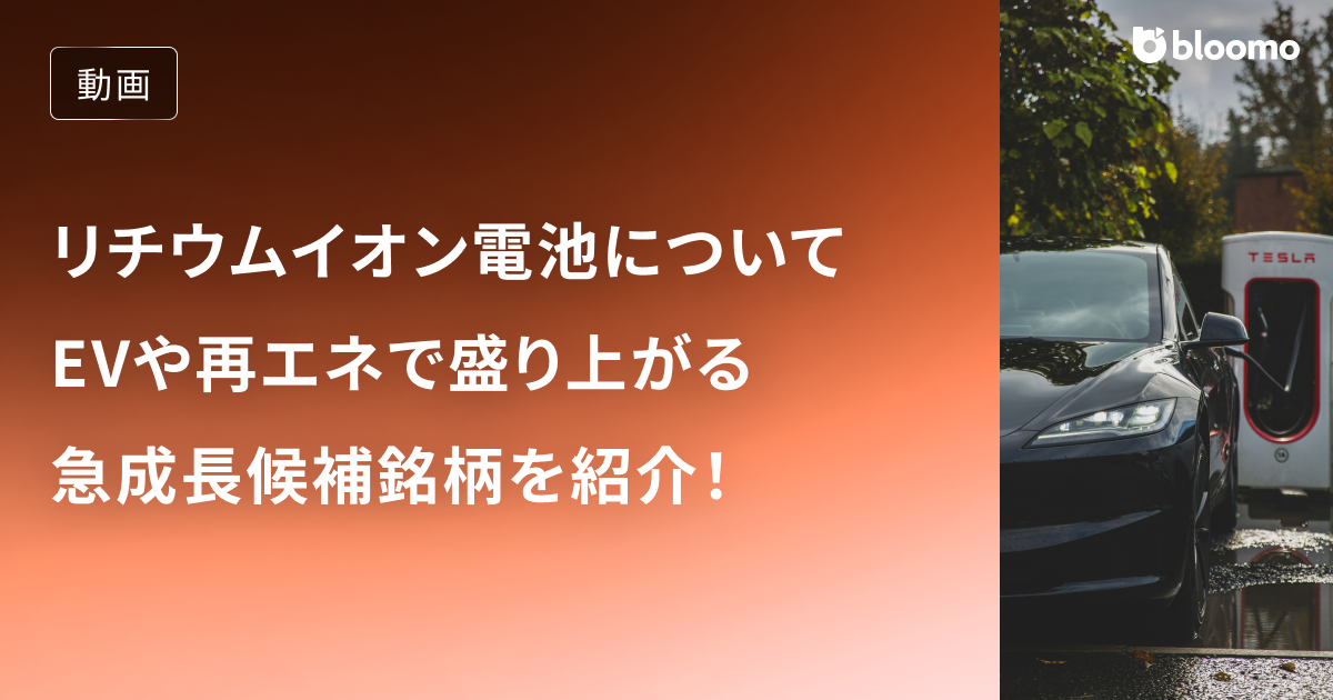 リチウムイオン電池のイノベーションがすごい！EVや再エネで盛り上がる急成長候補銘柄を紹介 / 米国株