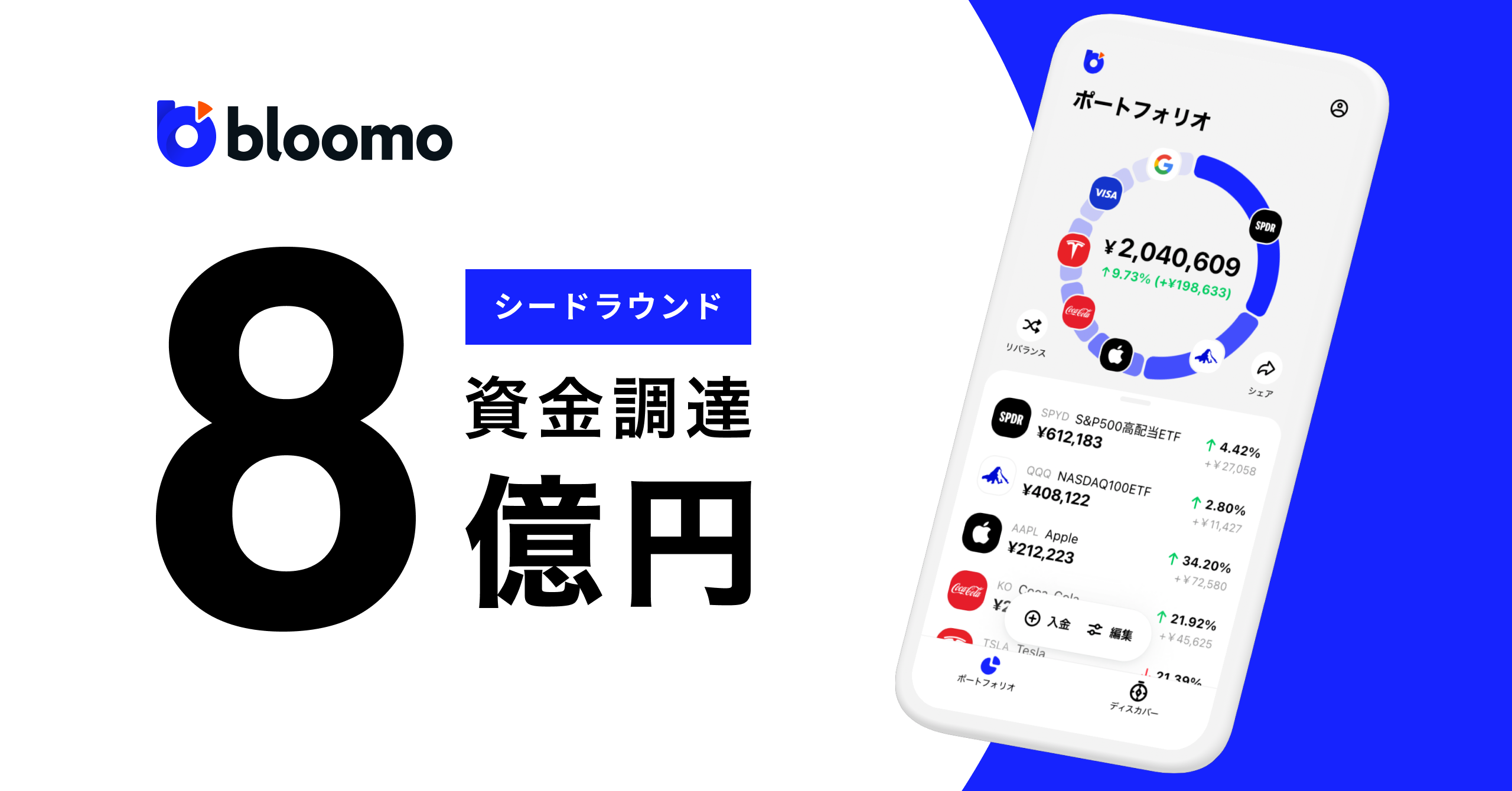 米国株・ETFでの資産形成アプリ開発中のブルーモ・インベストメント、シードラウンドで8億円の資金調達を実施