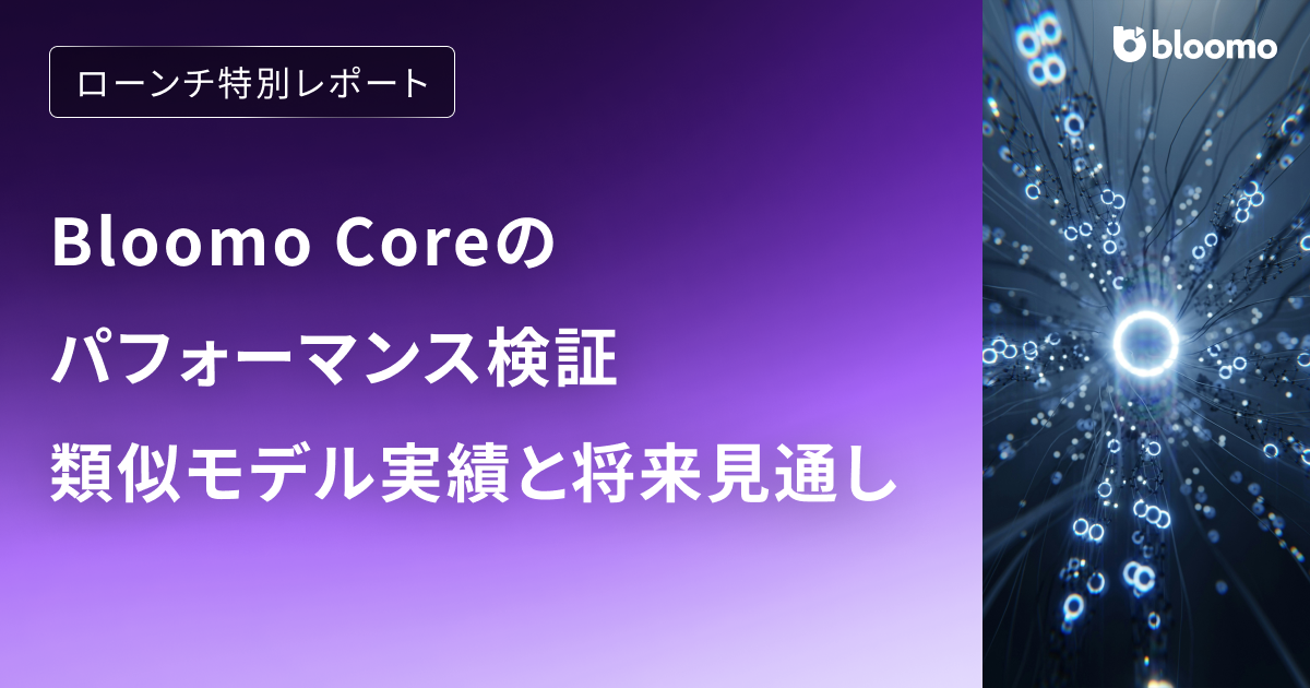 【ローンチ特別レポート】Bloomo Coreのパフォーマンス検証 / 類似モデル実績と将来見通し
