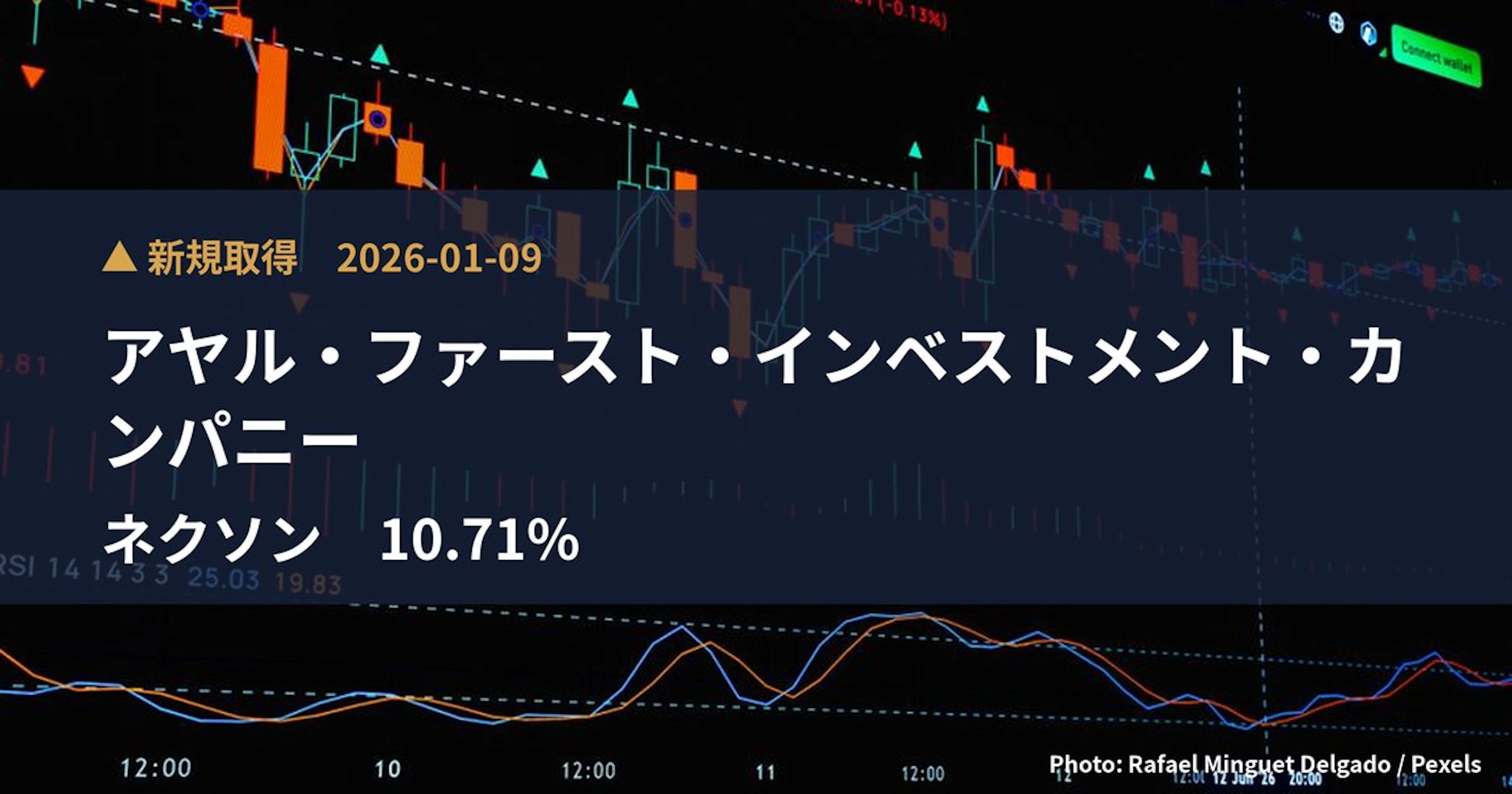ネクソン(3659)、アヤル・ファースト・インベストメント・カンパニーが10.71%を新規保有|大量保有報告書