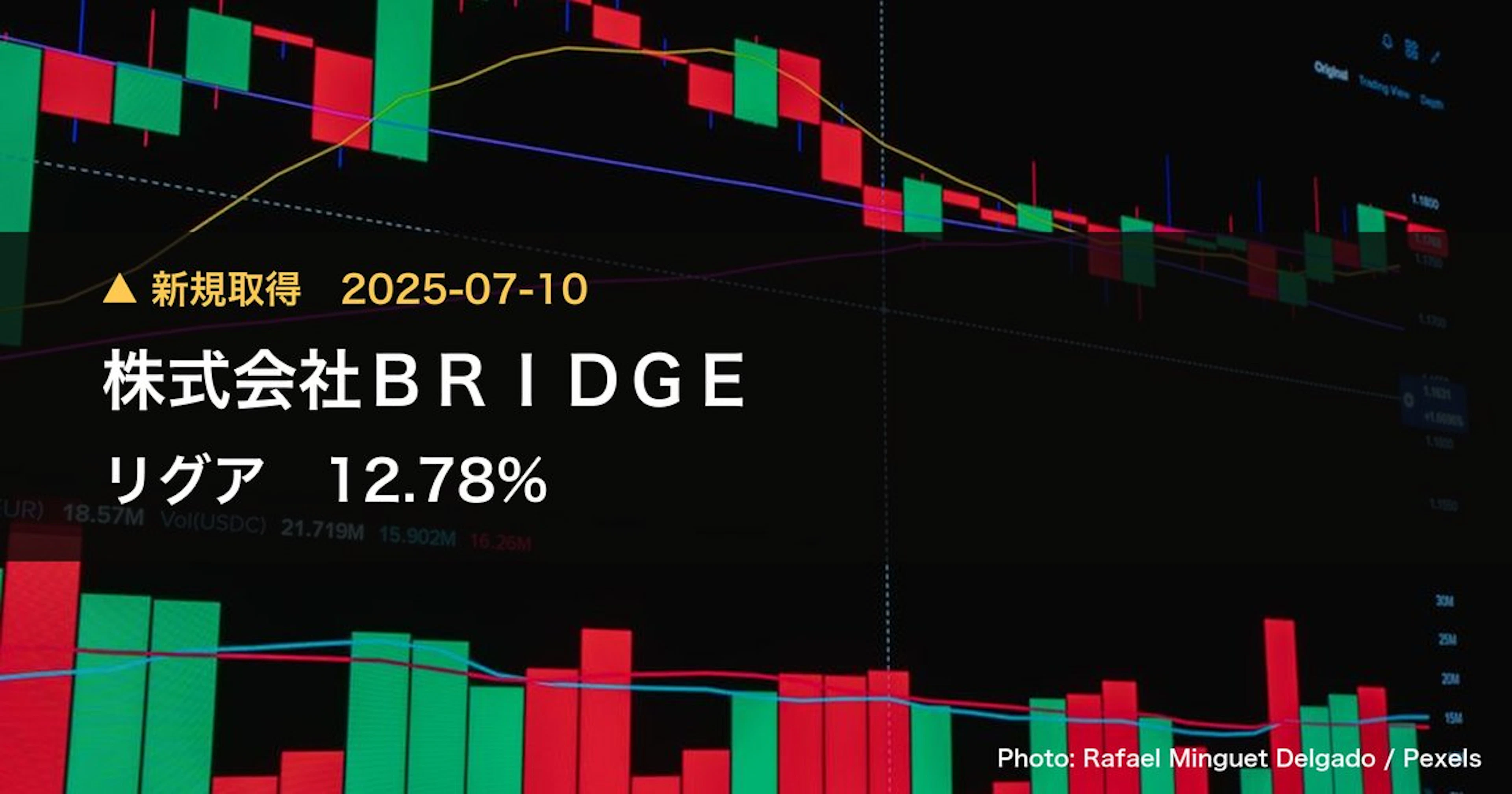 リグア(7090)、株式会社BRIDGEが12.78%を新規保有|大量保有報告書