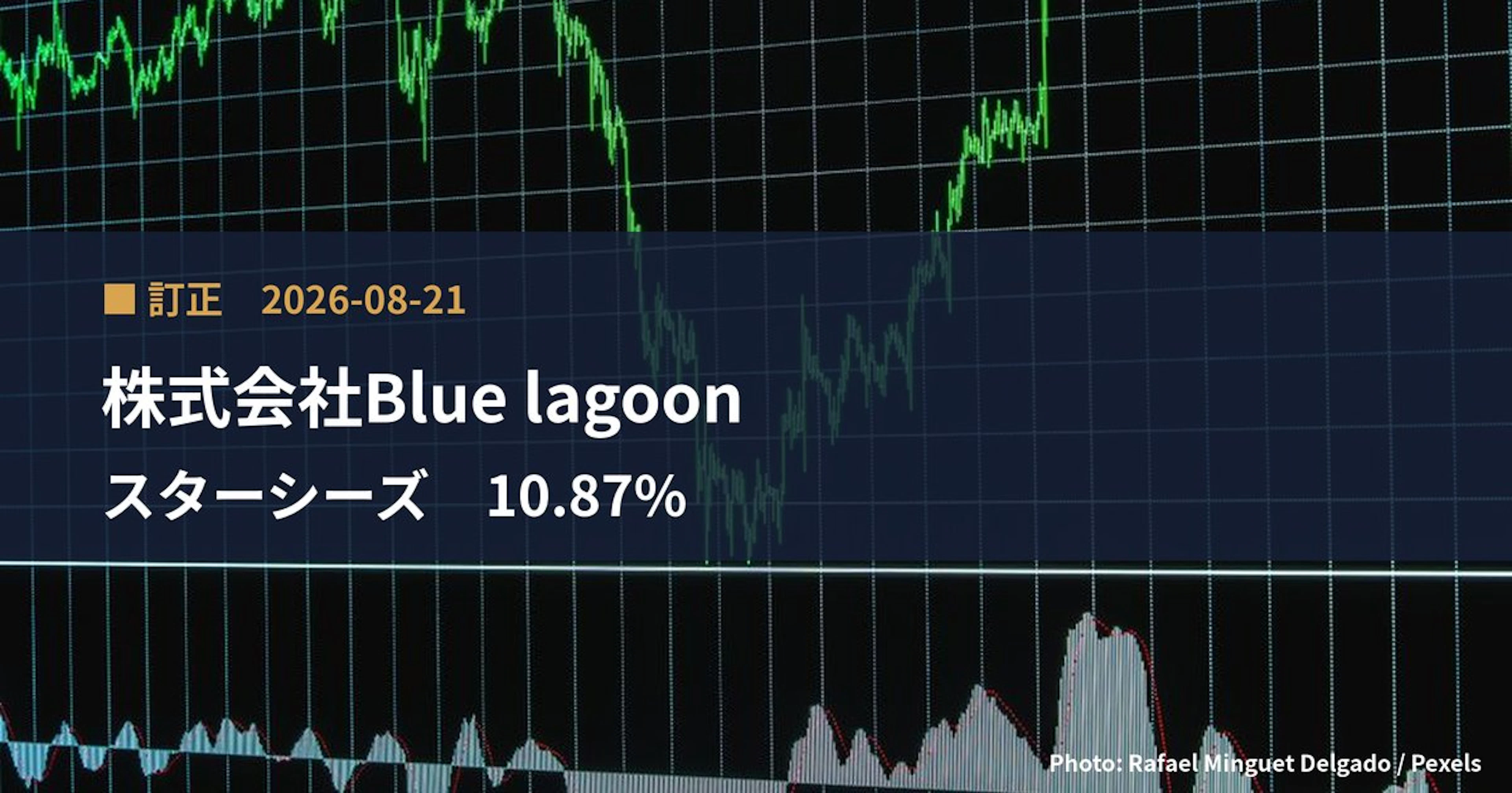 スターシーズ（3083）、株式会社Blue lagoonが保有比率を10.87%に訂正｜訂正報告書