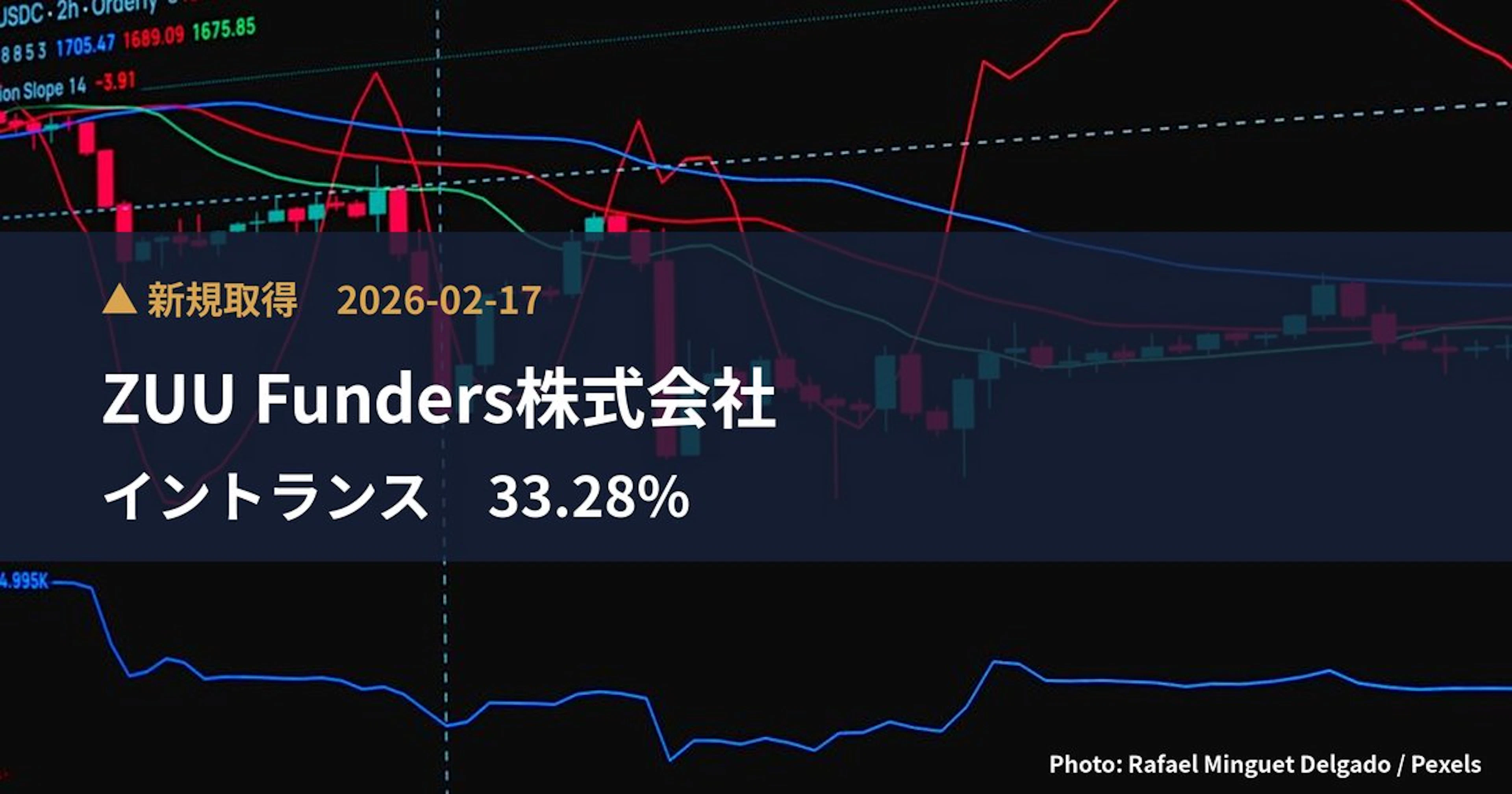 イントランス（3237）、ZUU Funders株式会社が33.28%を新規保有｜大量保有報告書