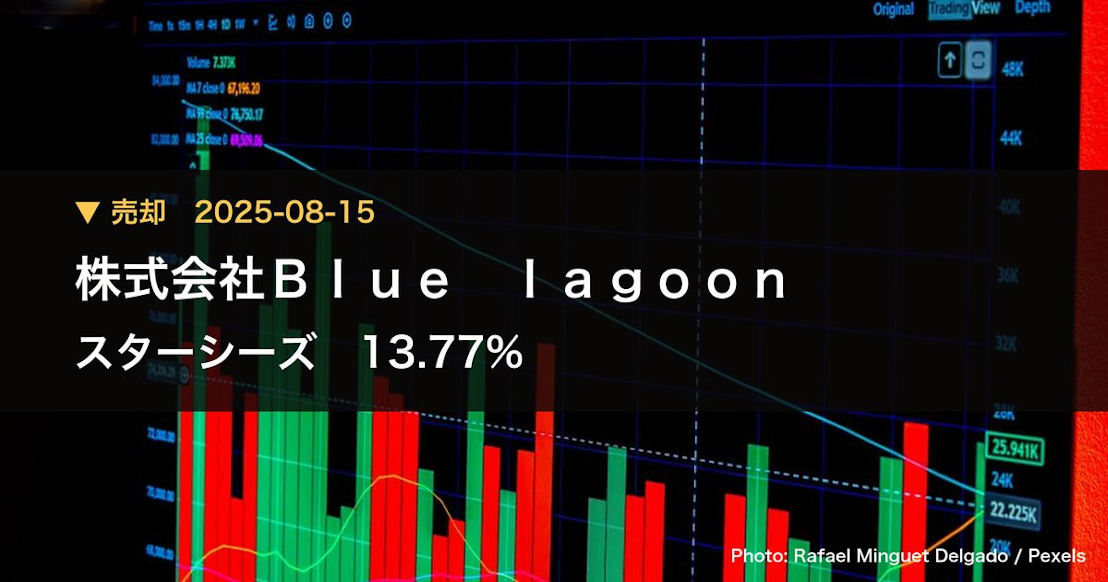 スターシーズ（3083）、株式会社Blue lagoonが保有比率13.77%に引き下げ｜大量保有報告書
