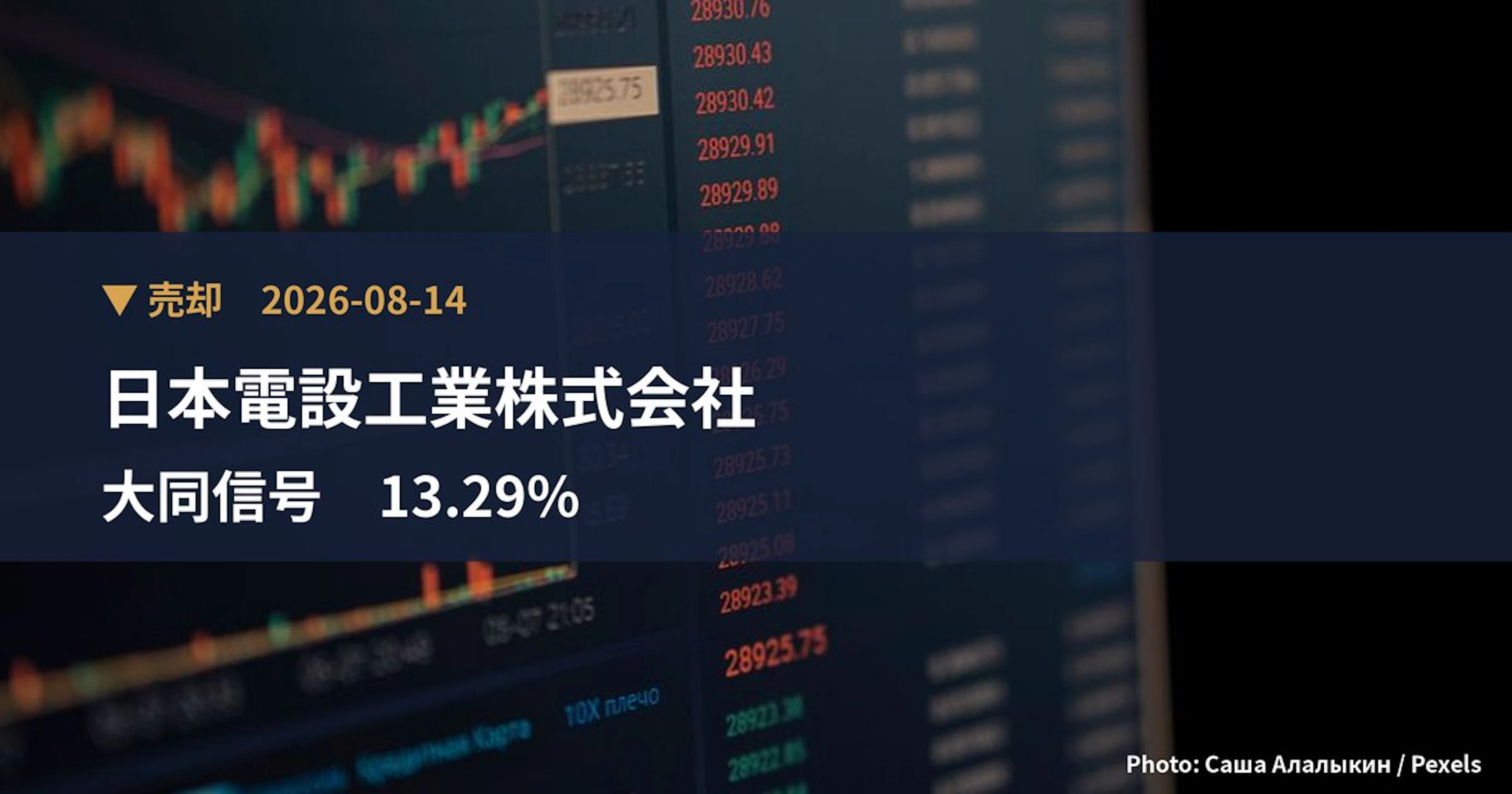 日本電設工業が大同信号の保有比率10.52%まで売却、推定17.7億円