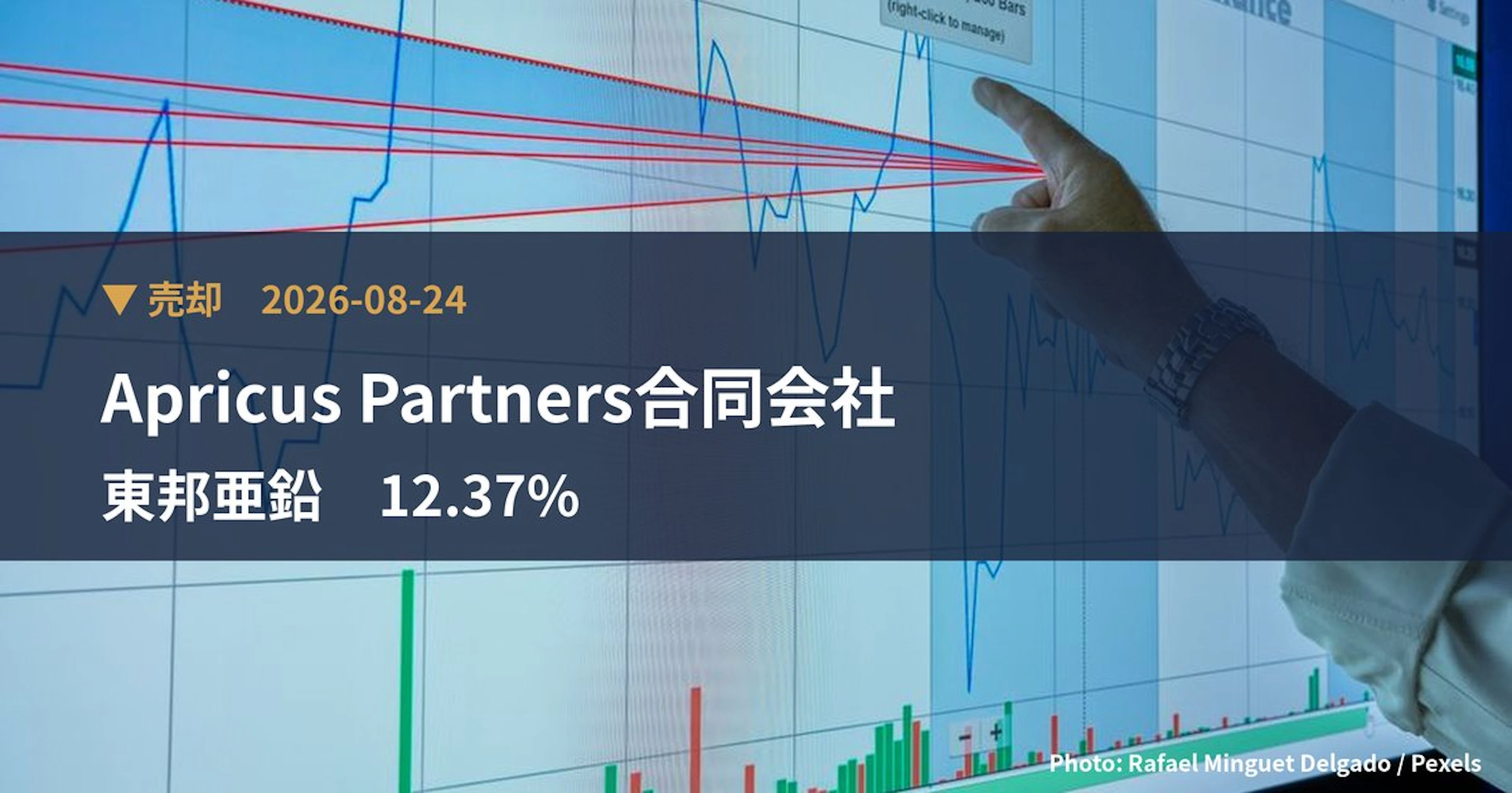 東邦亜鉛（5707）、Apricus Partners合同会社が保有比率12.37%に引き下げ｜大量保有報告書