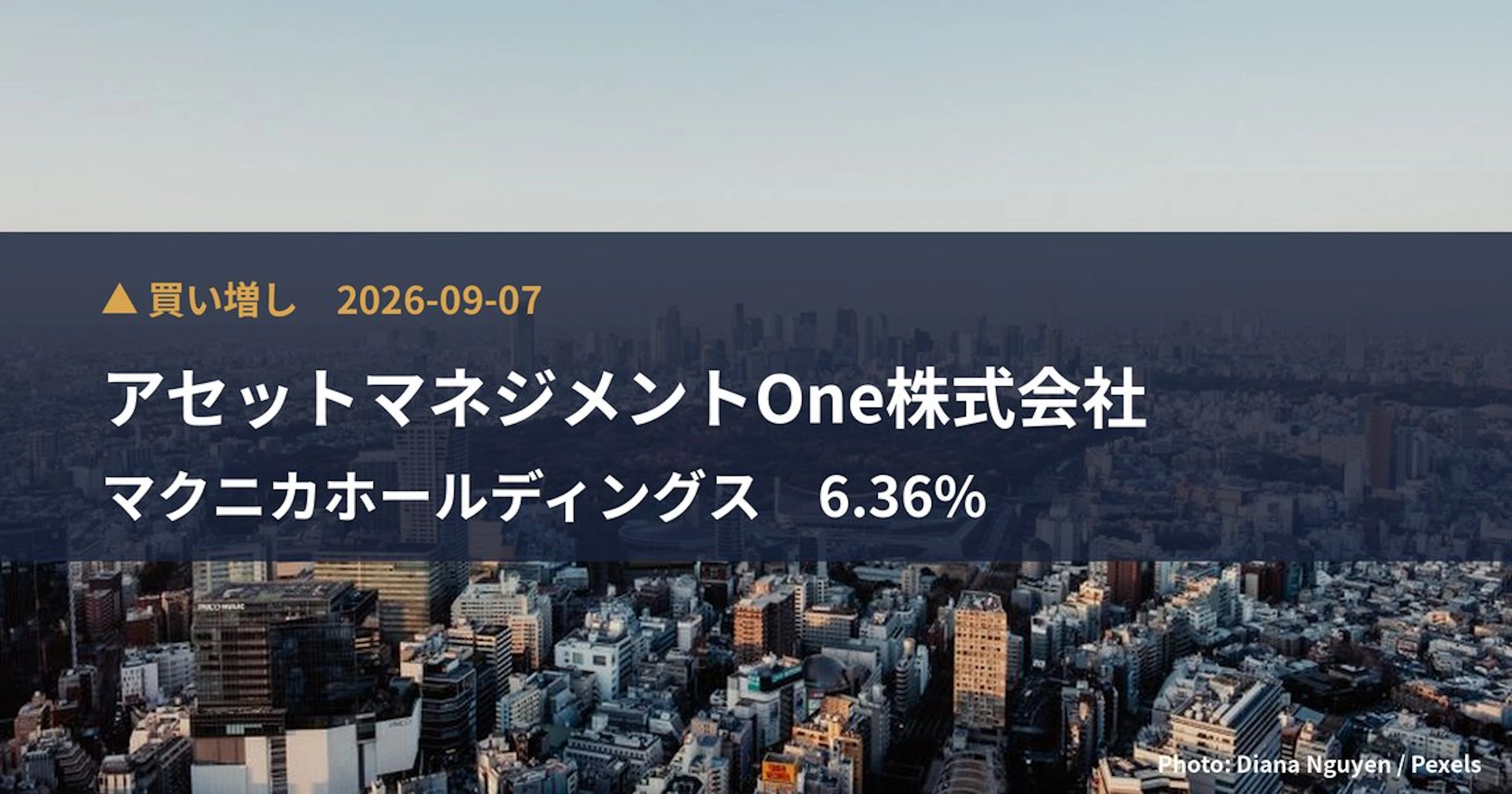 マクニカホールディングス（3132）、アセットマネジメントOne株式会社が保有比率6.36%に引き上げ｜大量保有報告書
