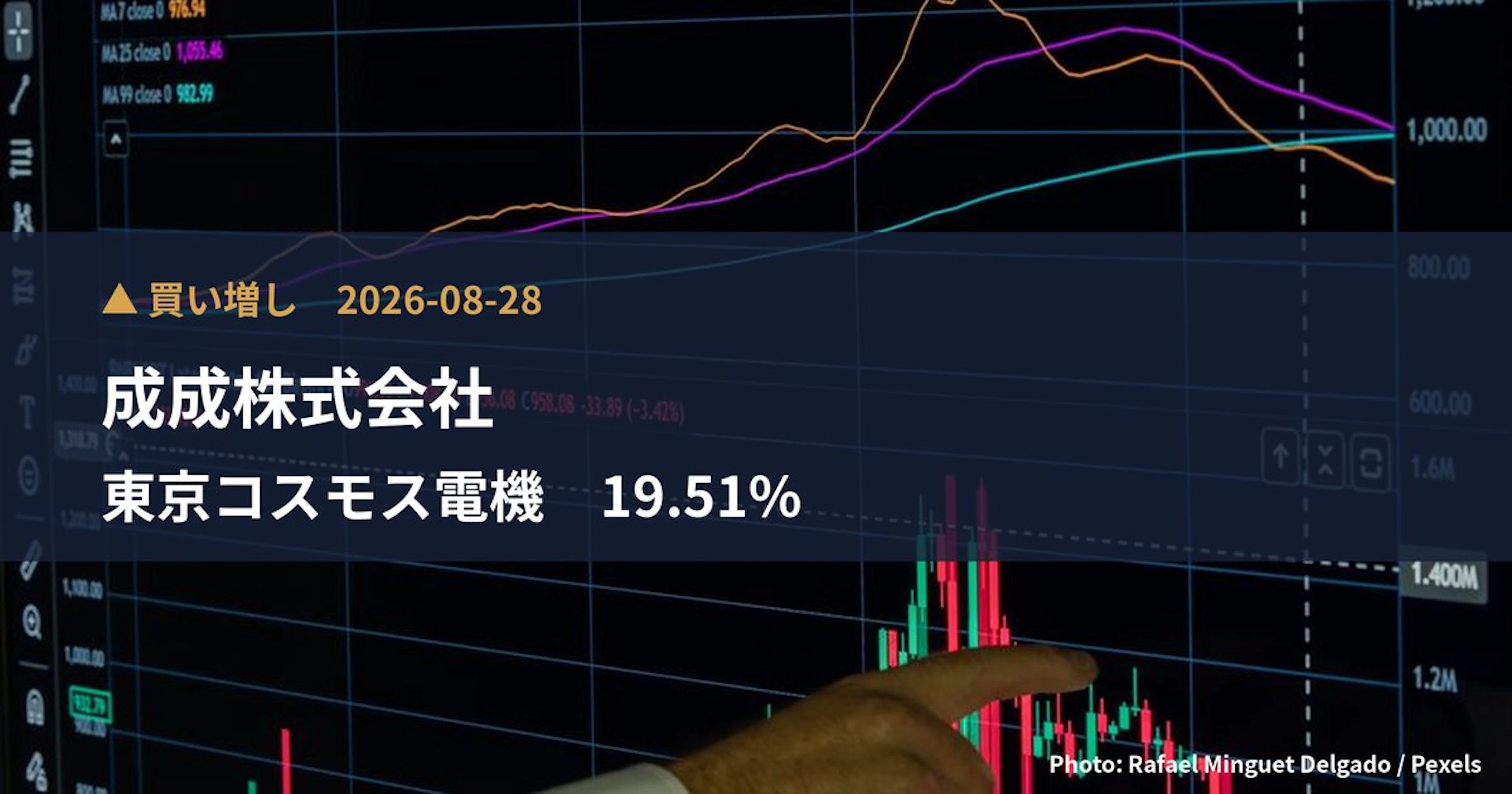 Seisei Kabuushiki Kaisha Raises Stake in Tokyo Cosmos Electric (6772) to 19.51% | Large Shareholding Report
