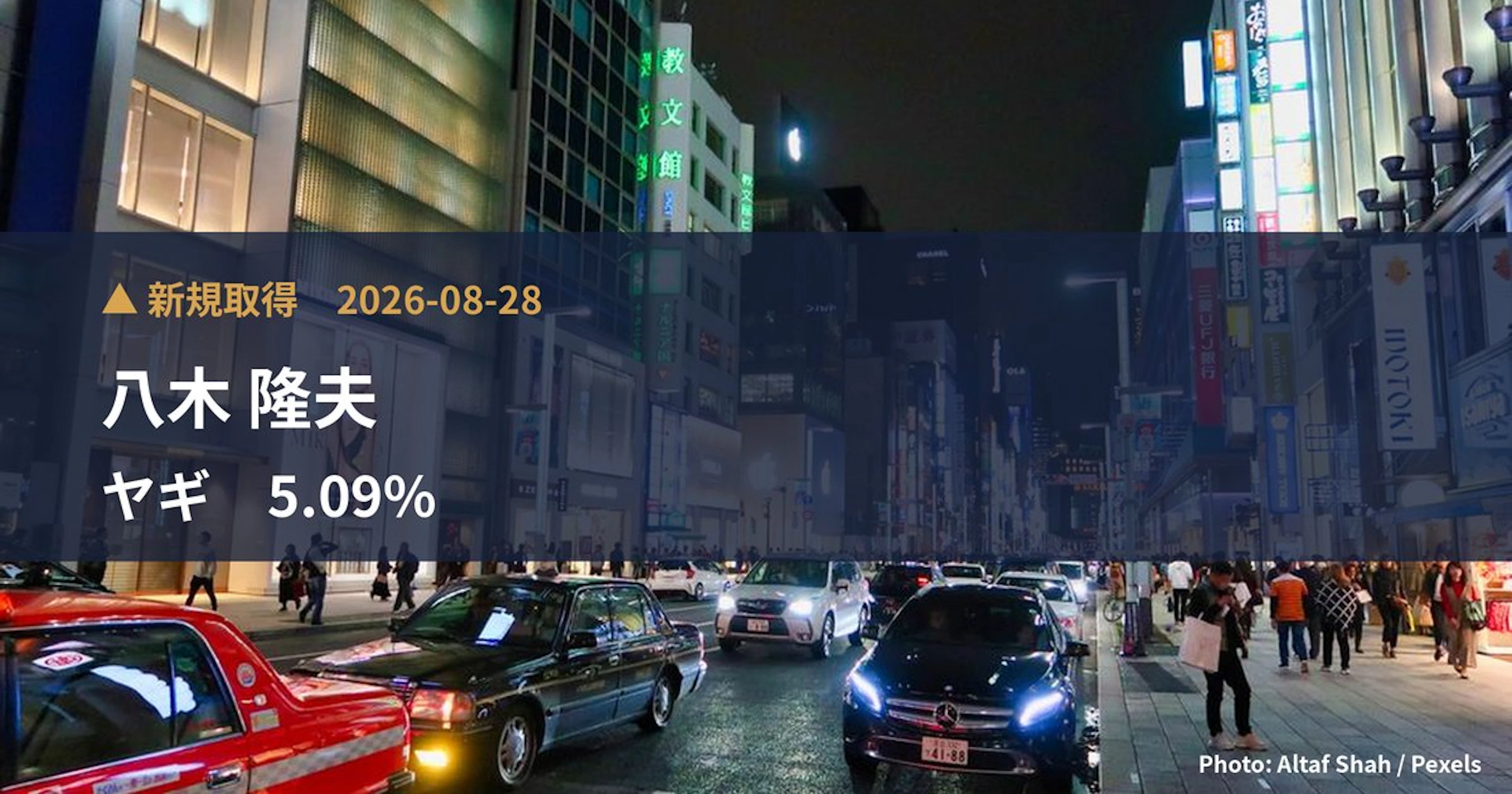 Takao Yagi Takes 5.09% Stake in Yagi (7460) | Large Shareholding Report