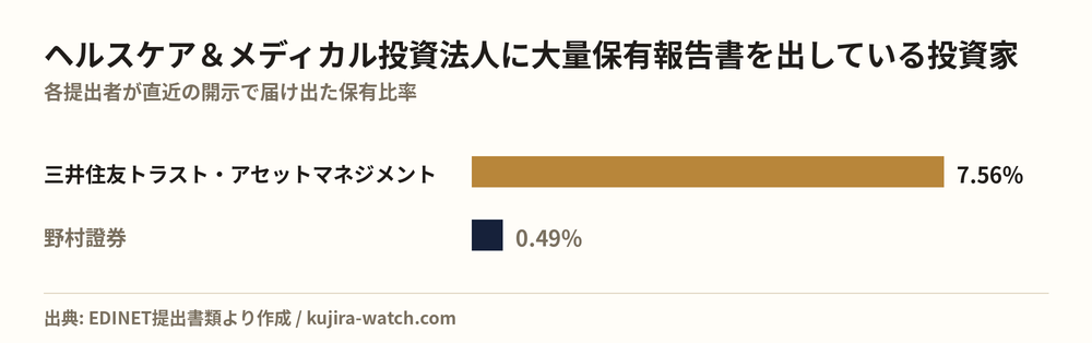 Large shareholders of ヘルスケア＆メディカル投資法人 by reported stake