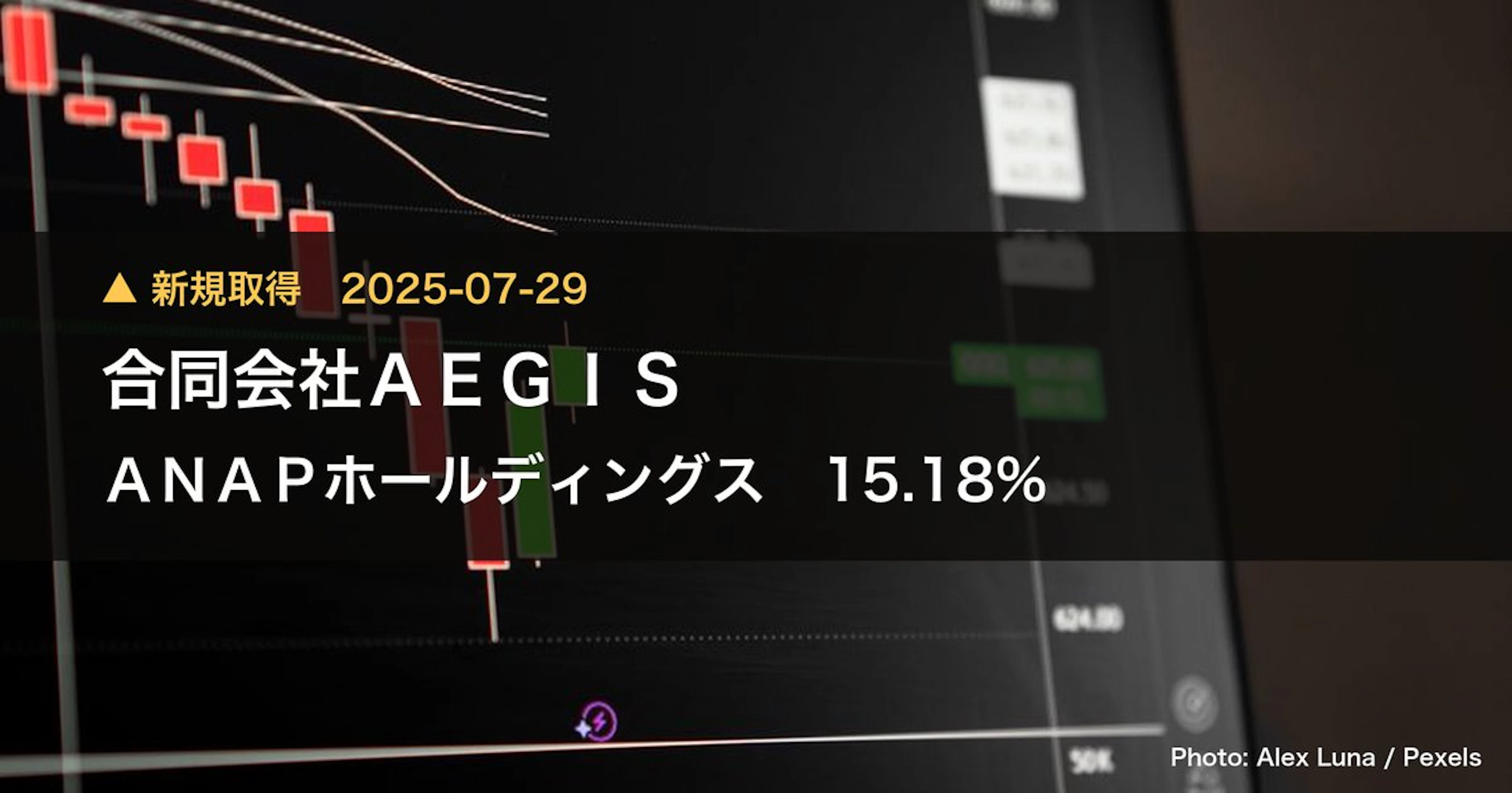 ANAPホールディングス（3189）、合同会社AEGISが15.18%を新規保有｜大量保有報告書
