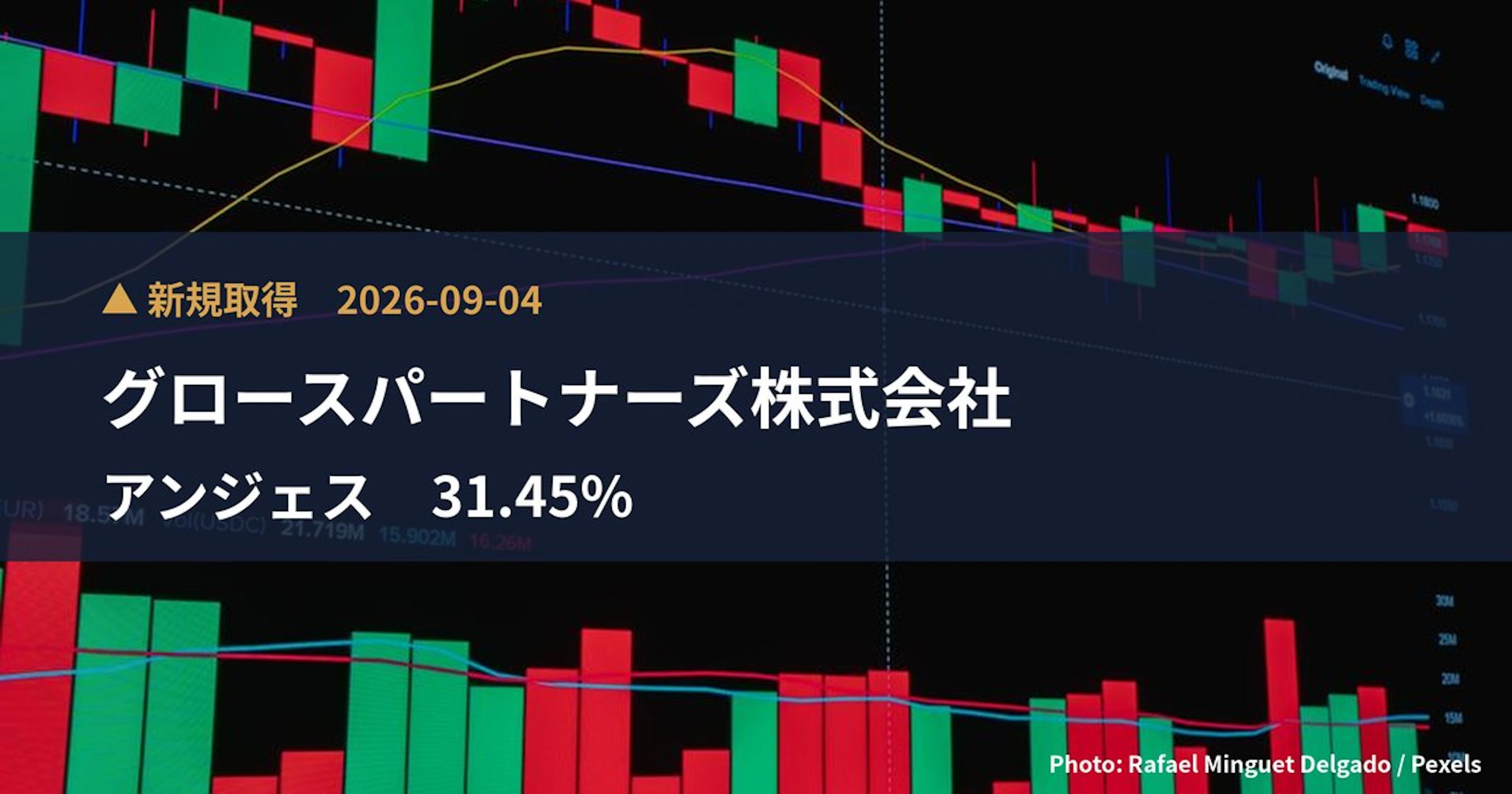 アンジェス（4563）、グロースパートナーズ株式会社が31.45%を新規保有｜大量保有報告書