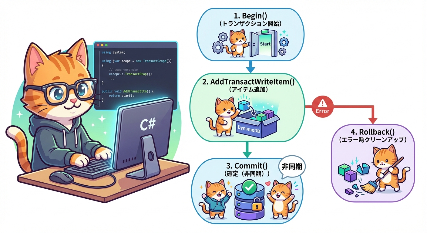 C# コードによる TransactScope 実装例