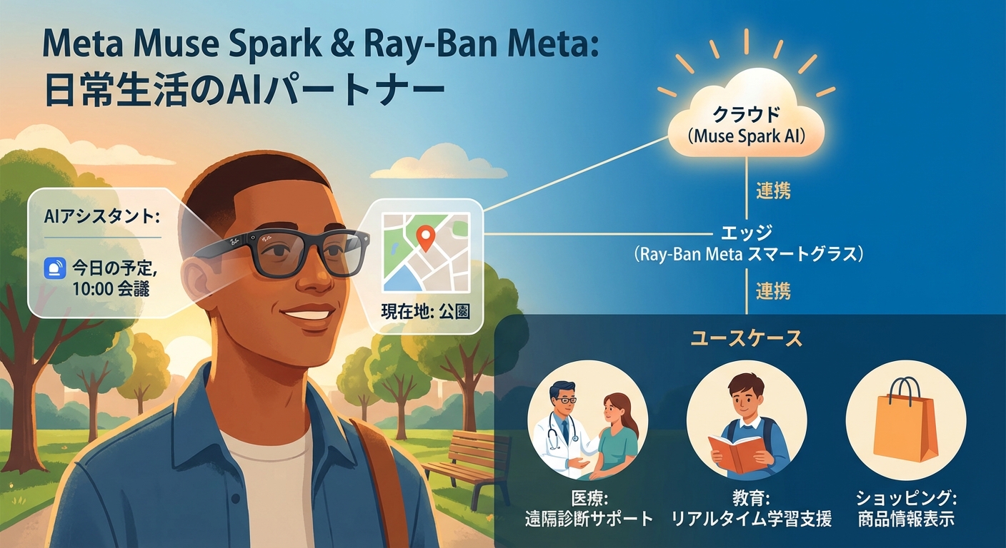 Ray-Ban MetaとMuse Sparkのウェアラブル統合イメージ