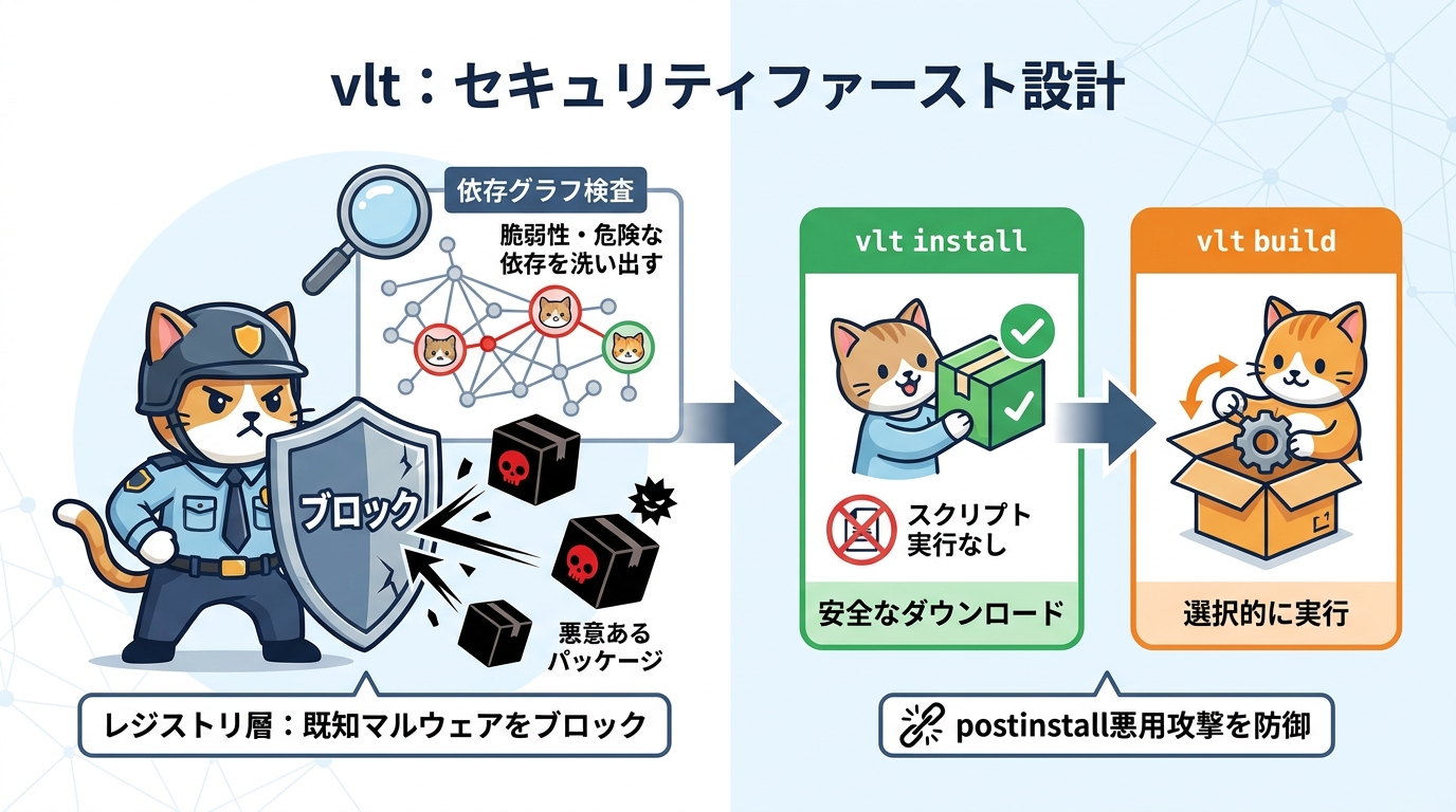 vltのセキュリティファースト設計を表すイラスト