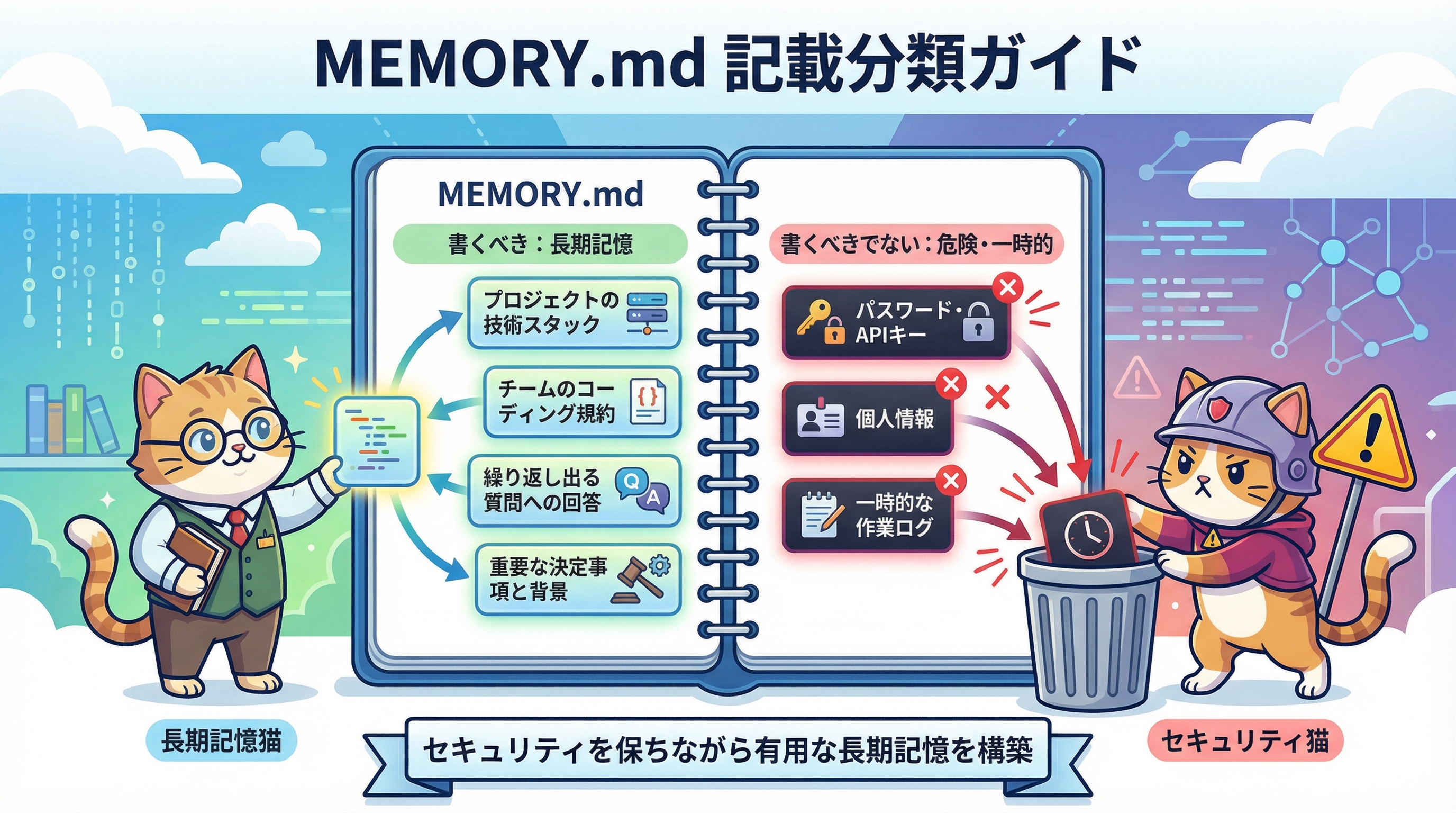 AIエージェントのメモリ分類インフォグラフィック
