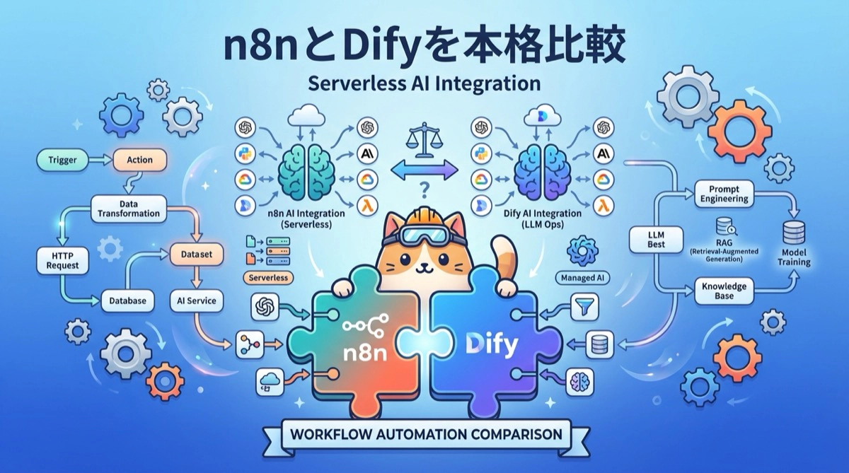 n8nとDifyを本格比較、サーバーレス時代のワークフロー自動化とAI統合の最適解を考える