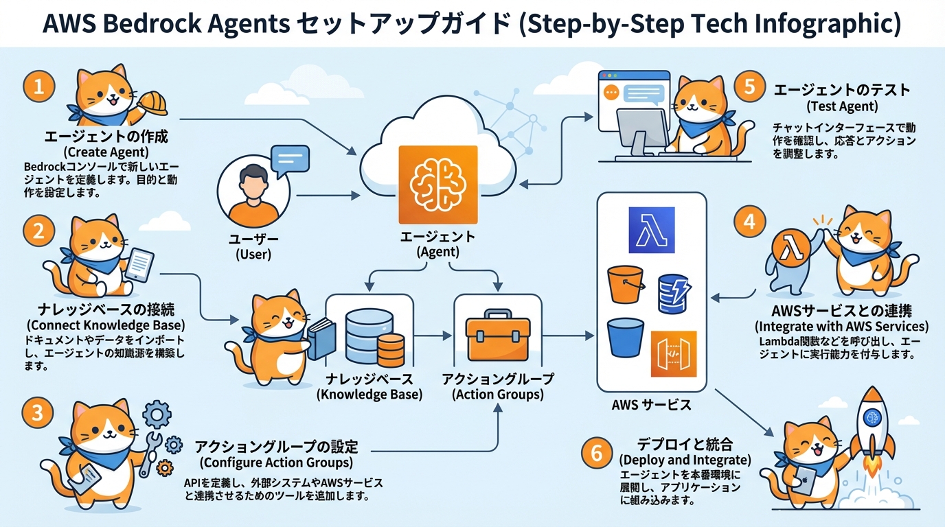 AWS Bedrock Agentsアーキテクチャ図解