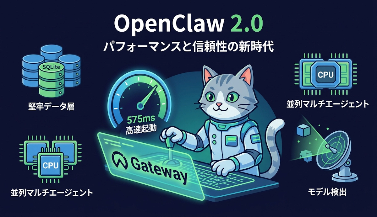 OpenClaw 2.0はなぜ速くなったのか〜Gateway起動575ms化とSQLite信頼性強化の舞台裏