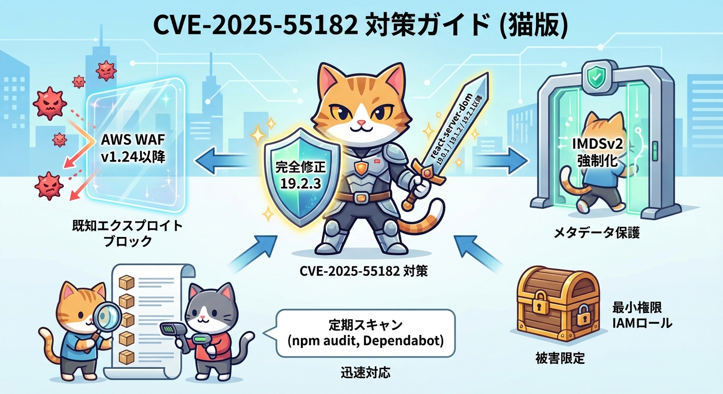 CVE-2025-55182 対策と修正バージョンのまとめ