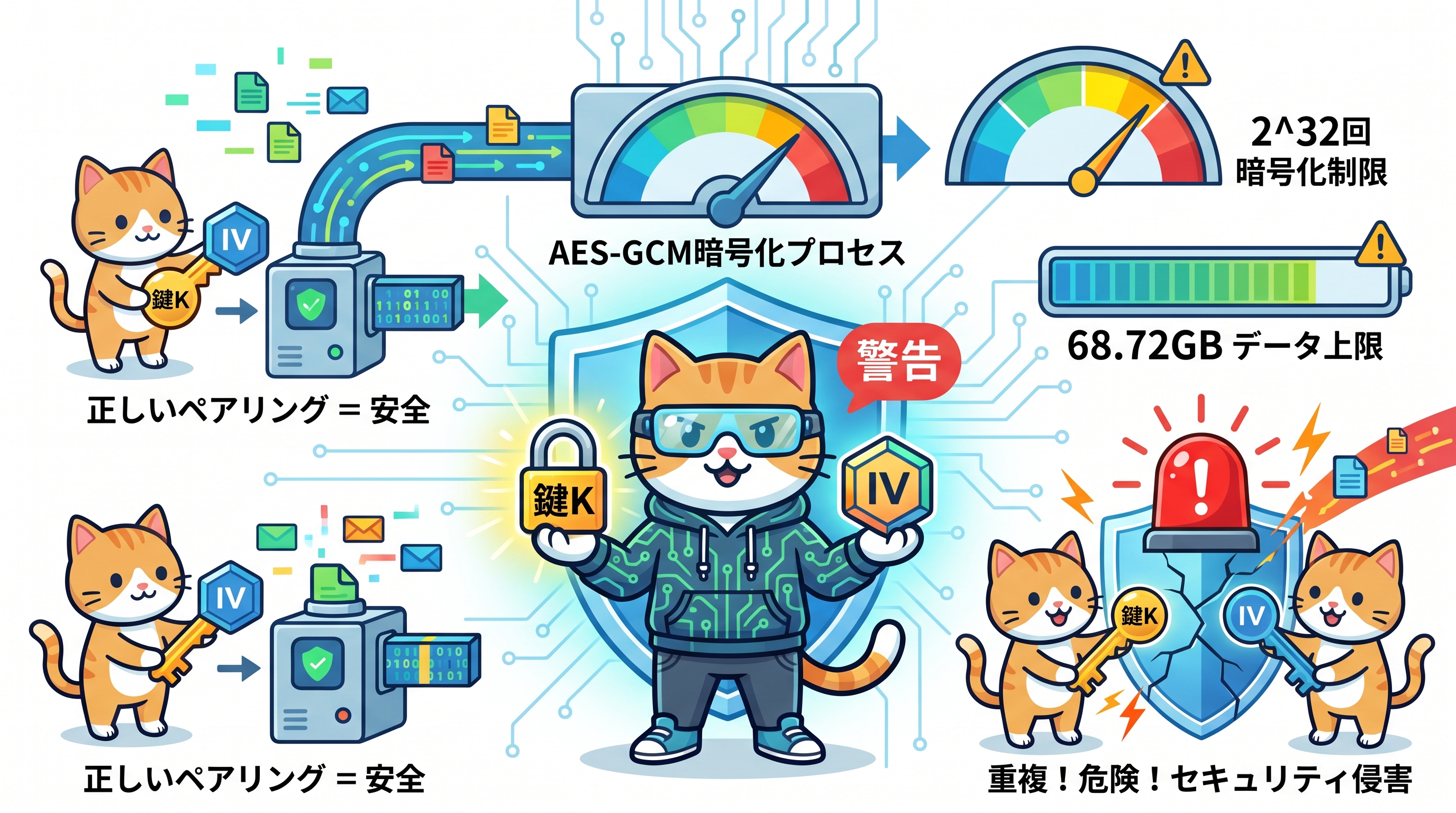 AES-GCM暗号化の限界を示す図
