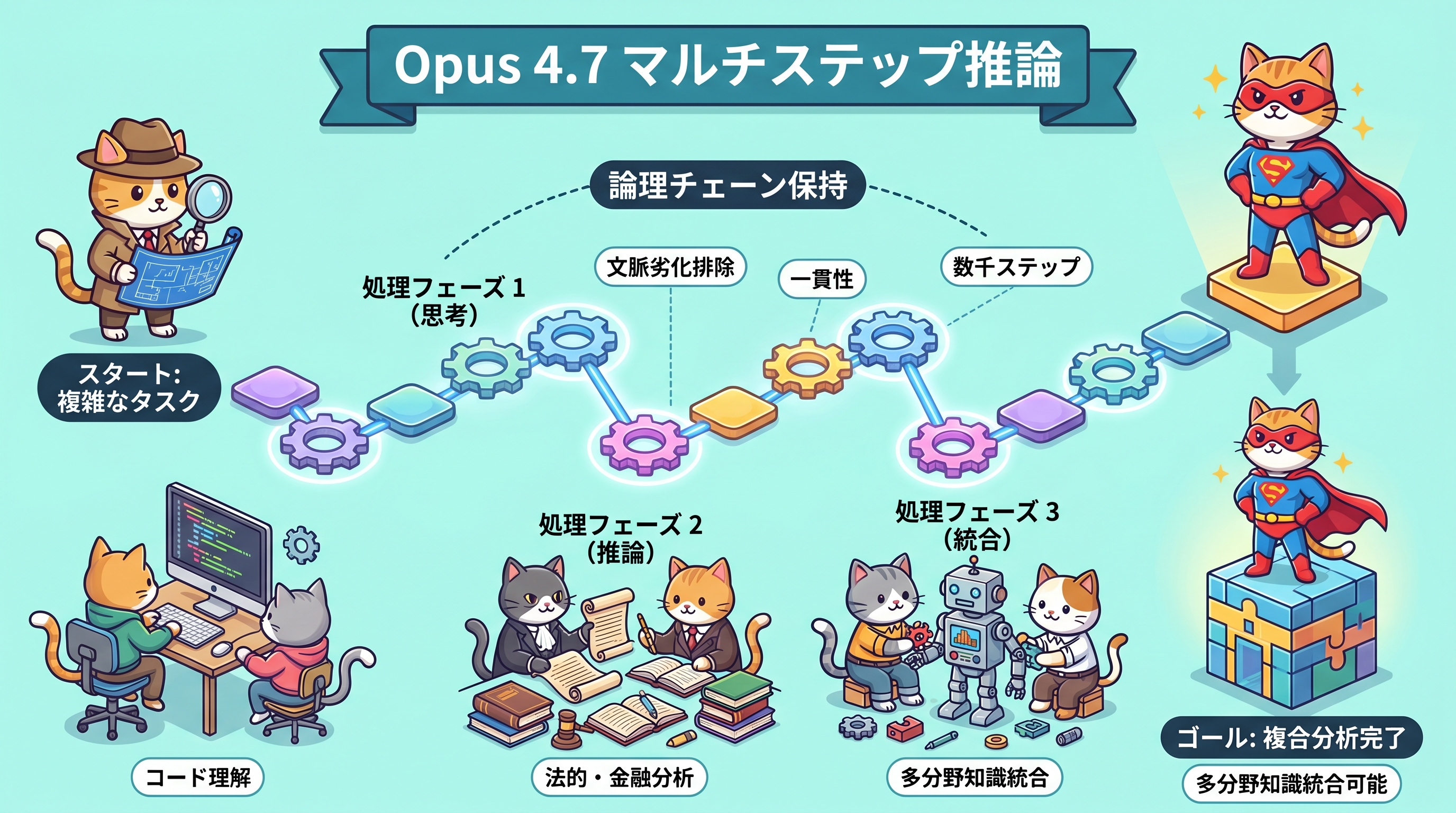 Opus 4.7のマルチステップ推論能力