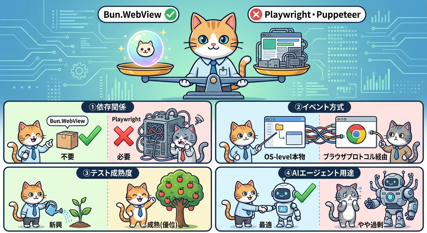 Bun.WebViewのバックエンド比較