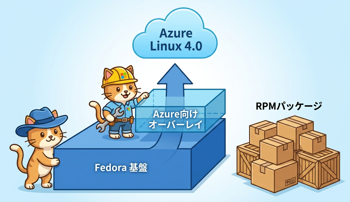 Fedoraを基盤にAzure向けオーバーレイを適用するアーキテクチャ