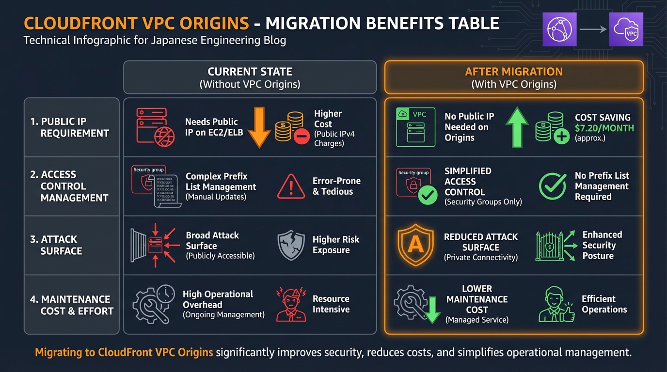 CloudFront VPCオリジンへの移行6ステップ手順図