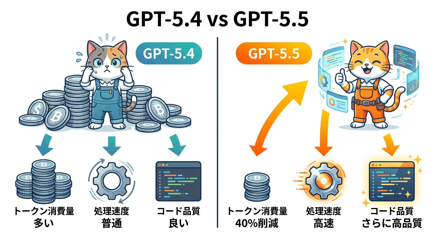 GPT-5.4 vs GPT-5.5 比較