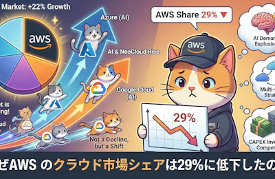 なぜAWSのクラウド市場シェアは29%に低下したのか