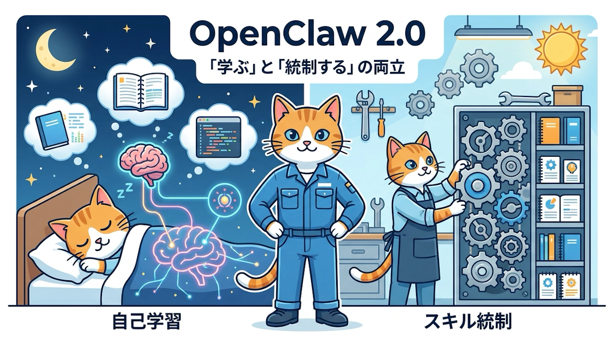 OpenClaw 2.0が近づけた自己学習するエージェント Grounded Dreamingと自動Self-LearningとSkill Workshopの仕組み