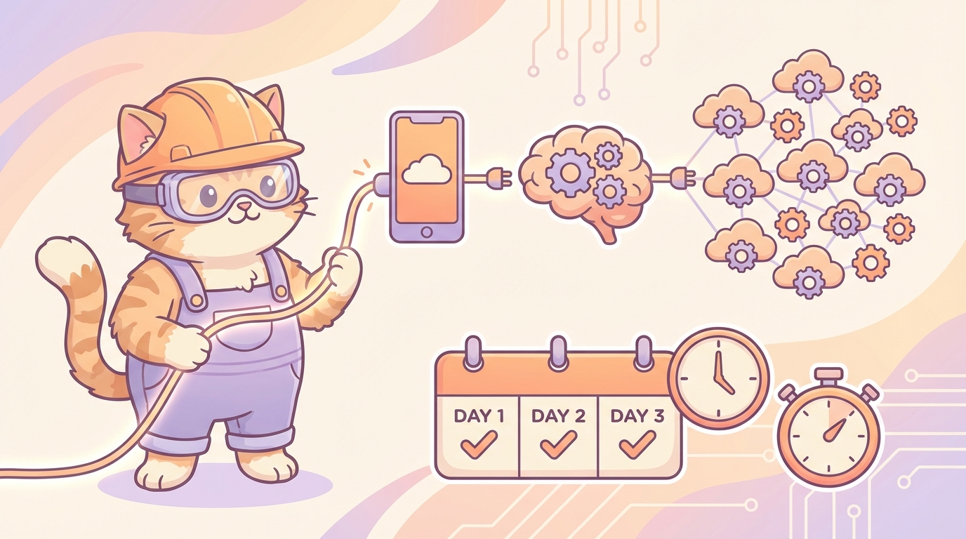 高速イテレーションサイクルを説明するキャラクターイラスト