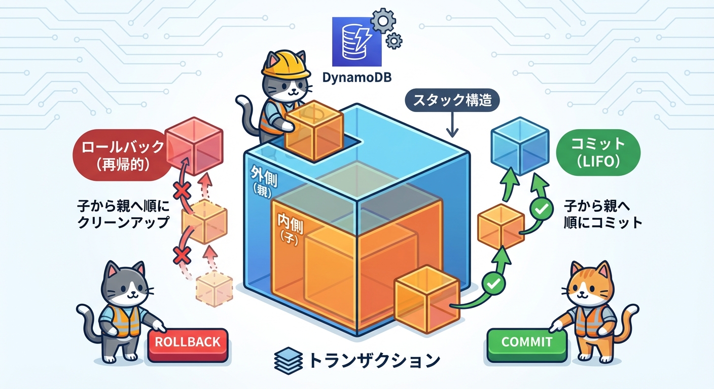ネストされたトランザクションアーキテクチャ図