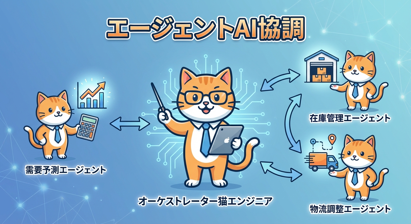 Amazon Bedrock AgentCoreによるエージェントAIの協調動作イメージ